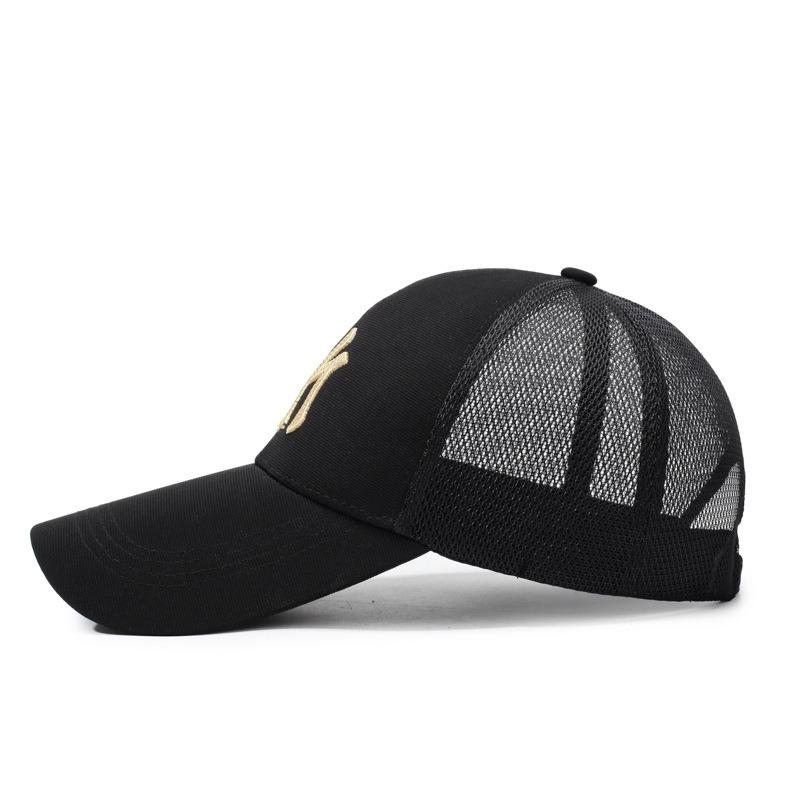Summer New Mesh Hardtop Embroidered Hat Unisex Korean Version Extended Brim Sunshade Sunscreen Trendy Baseball Cap