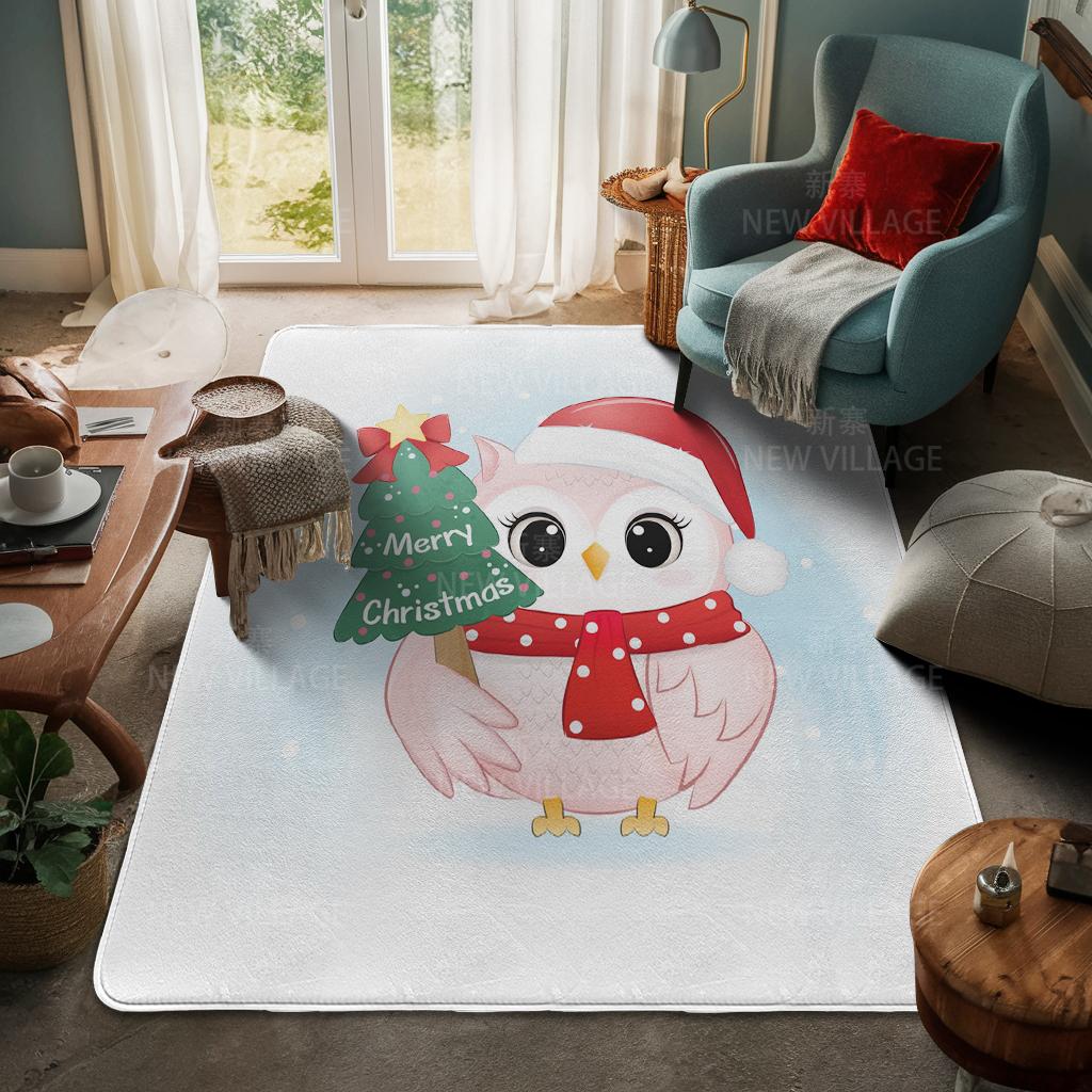 House Entrance Carpet Home Door Mat Living Room Bath Foot Bathroom Non-slip Water Absorption Rugs Bath Merry Christmas Winter