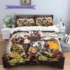 Juego de Ropa de Cama con Estampado de Dibujos Animados Colcha Funda de Colcha Funda de Almohada Decoración del Hogar Regalo de Cumpleaños (1 * funda nórdica + 2 * fundas de almohada, sin núcleo)