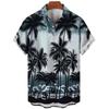 Summer Fashion Men's 3d Hawaiian Shirts Oversized Beach Short Sleeve Coconut Tree Print Shirts Tees Tops Casual Clothes Camiseta