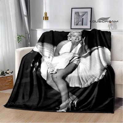 Koce z nadrukiem Marilyn Monroe Koc piknikowy Ciepłe koce flanelowe Miękki i wygodny koc pościel na łóżko Prezent urodzinowy