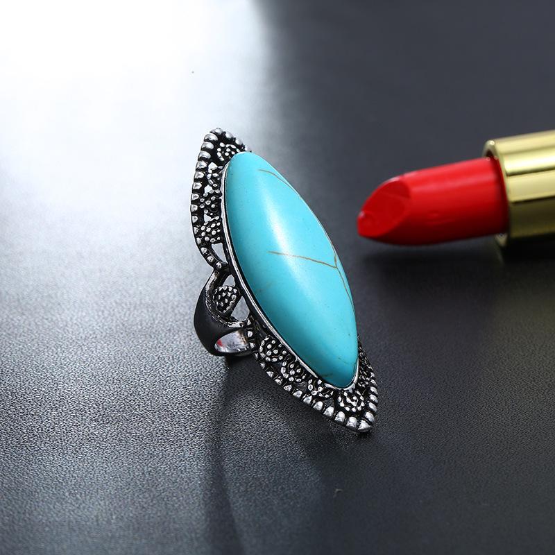 Retro Ethnic Style Turquoise Bohemian Ring
