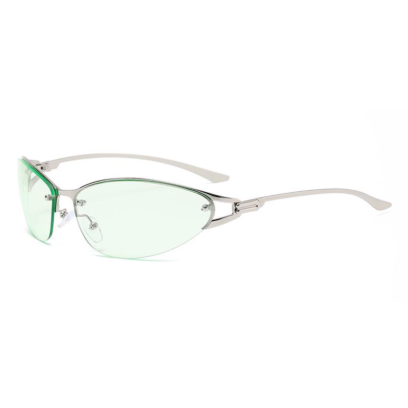 Women's Y2K Cat-Eye Metal Sunglasses - High-End Luxury, European & American Street Style Sun Protection Glasses