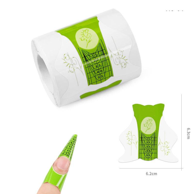 

100 шт./10 шт. квадратные ногти в форме наклейки, держатель для бумаги для ногтей для УФ-гелевого маникюра 100Pcs/Set светло-зеленый