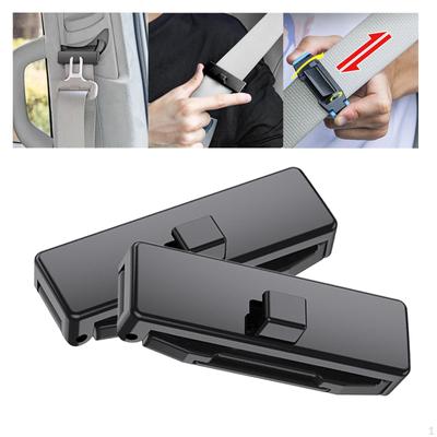 2 Pieces Seat Belt Adjuster Improve Driving Comfort Universal Seatbelt Clips Black