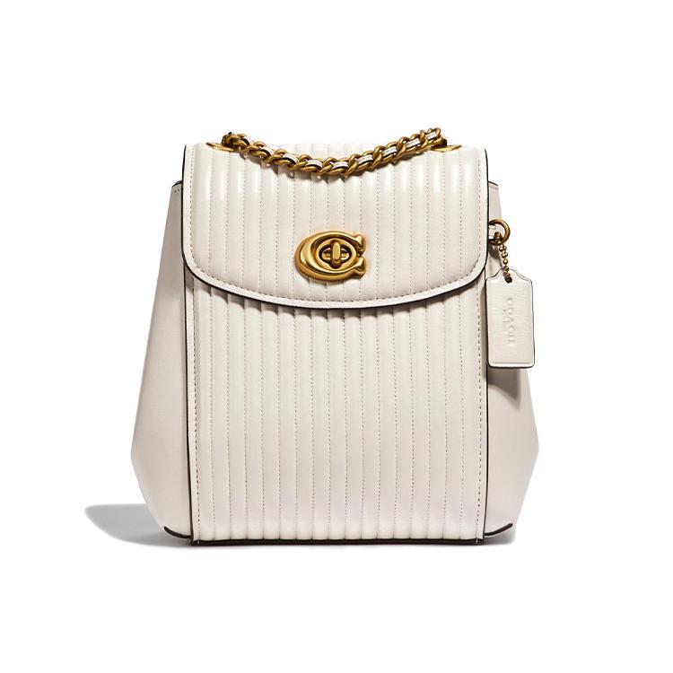 

Новый кожаный рюкзак-кроссбоди на одно плечо COACH Parker с трубами, женский, белый 52996-B4HA 17.0*6.1*20.1CM