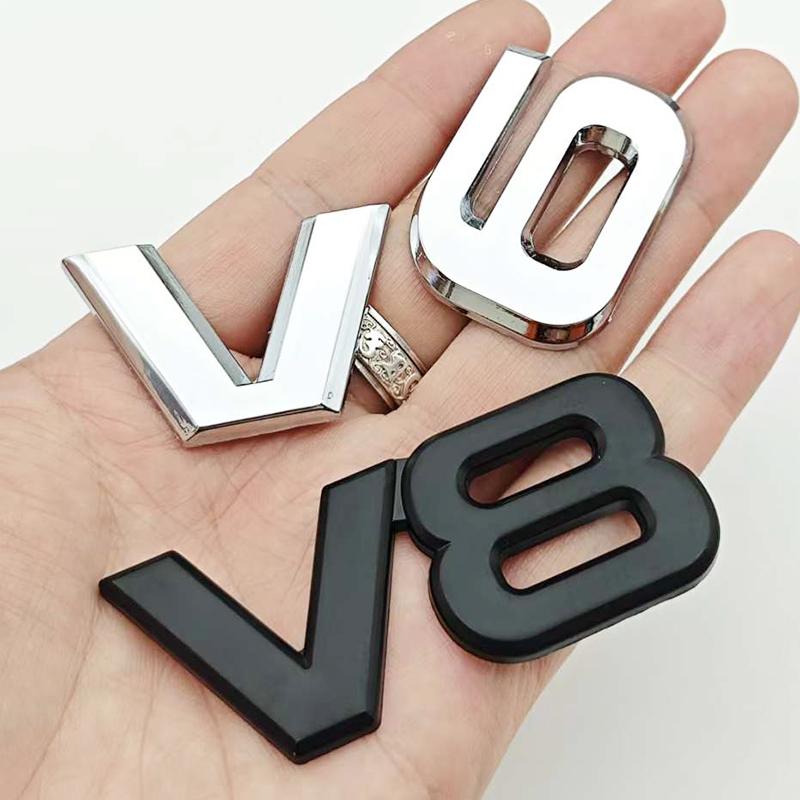 V6 V8 Emblem Metal Sticker Badge Fender For V6 V8 Racing Emblem Auto For Car Motorcycle Truck SUV Accessories