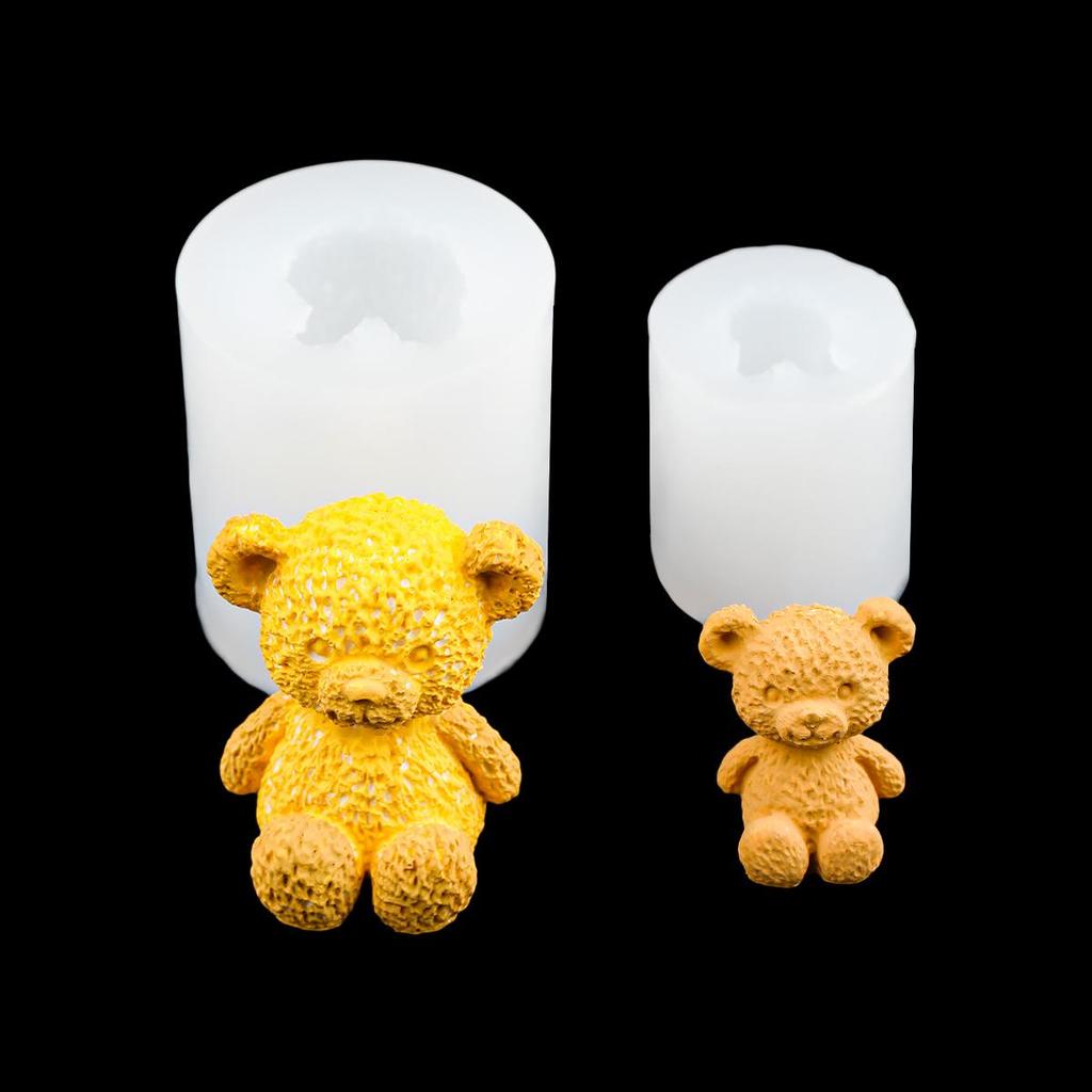 3D Cute Bear Silicone Mold for Aromatherapy Candles, Decorative Plaster, and Epoxy Resin.