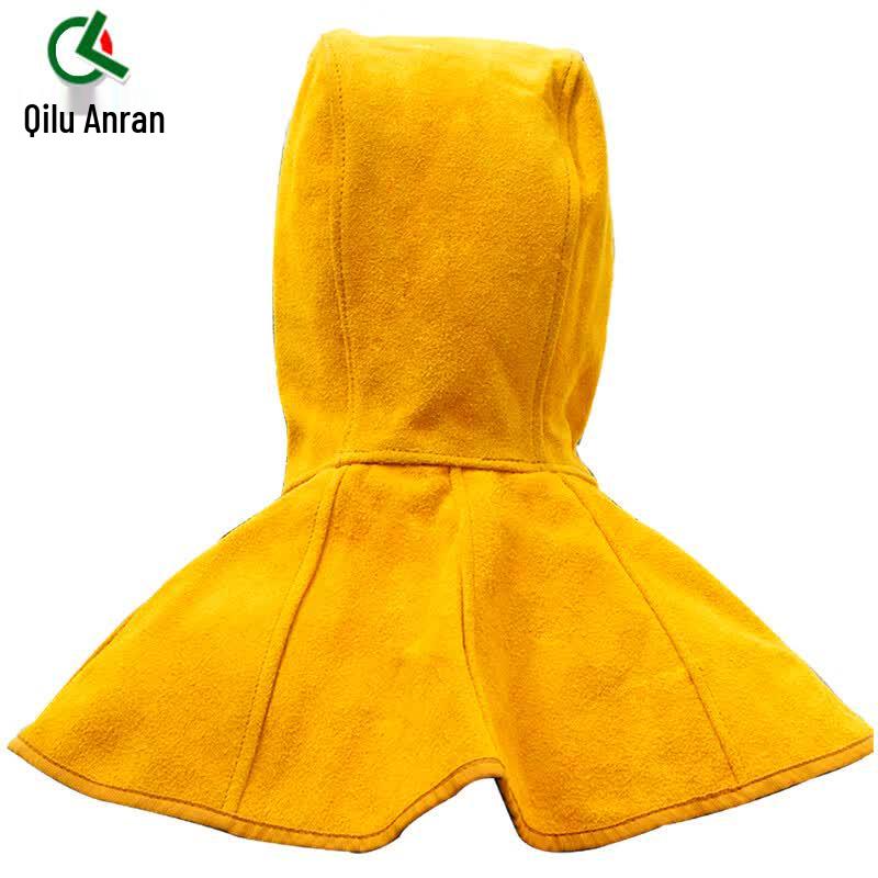 Flame Retardant Leather Welding Hood with Shoulder Cape