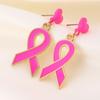 Red Ribbon Breast Cancer & AIDS Awareness Jewelry Set: Necklace, Nurse Bracelet, Badge