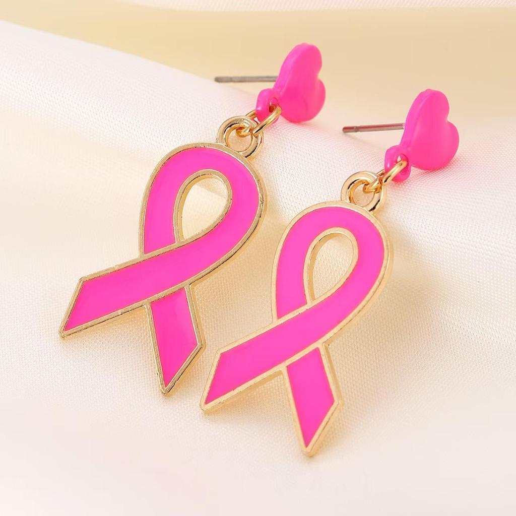Red Ribbon Breast Cancer & AIDS Awareness Jewelry Set: Necklace, Nurse Bracelet, Badge