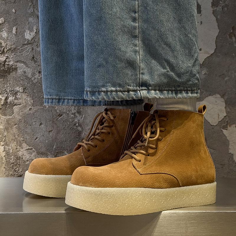 Fashion Autumn and winter men's shoes Fashion Designer Trendy Quality Style 38-46 Youth height increasing thick soled shoes high-top