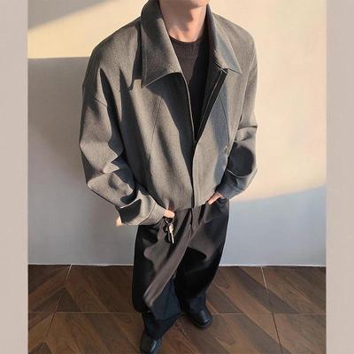 CleanFit Men's Deconstructed Short Suit Jacket - Autumn/Winter Straight Shoulder Silhouette with Lapel Overcoat