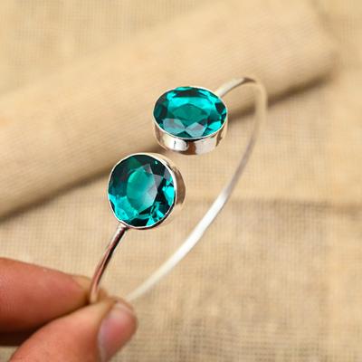 Gyönyörű Indikolit Drágakő Kézzel Készített 925 Sterling Ezüst Ékszer Karkötő Szarvas Esküvői Ajándék