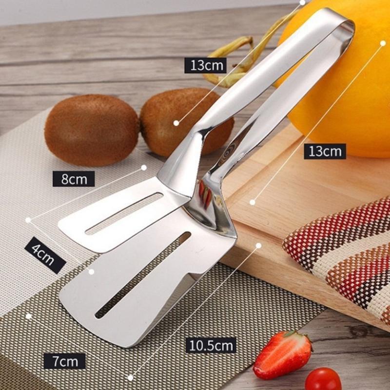 Stainless Steel Kitchen Tongs - Non-Stick, Multi-Use Food Clamp for Steak, Fish & More - Essential Cooking Tool