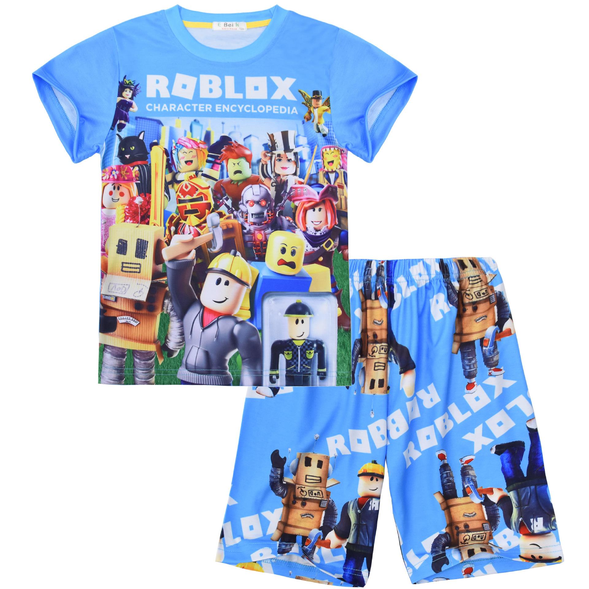 

Games, Digital Printing, Middle-Aged And Older Children S Loungewear Set, Short-Sleeved Two-Piece Pajamas 871 120 светло-синий