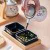 Creative Hand-painted Ceramic Seasoning Jar Set Soy Sauce Pot Kitchen Salt Sugar Pepper Storage Jar Home Condiment Spice Jar