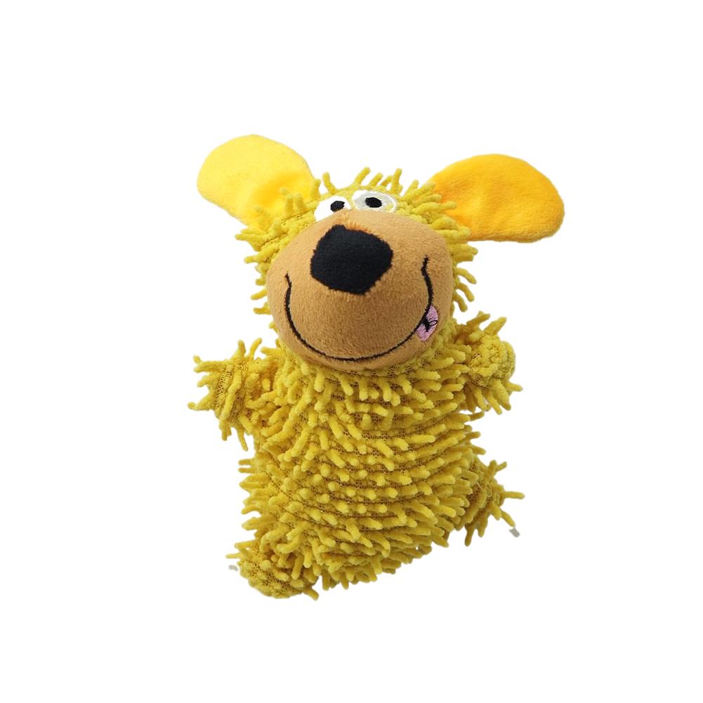 

1pcs Dog Squeaky Toy Plush Mop Teeth Cleaning Interactive Companion Pet Chew Teething Puppy Playtime Boredom Relief Pets Gift жёлтый