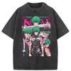 Zenin Maki Anime Vintage Washed T-Shirt Cotton Jujutsu Kaisen Harajuku Men's Streetwear Women Short Sleeve