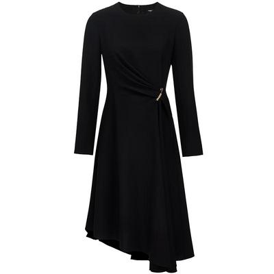 Metal Trim A-Line Little Black Dress