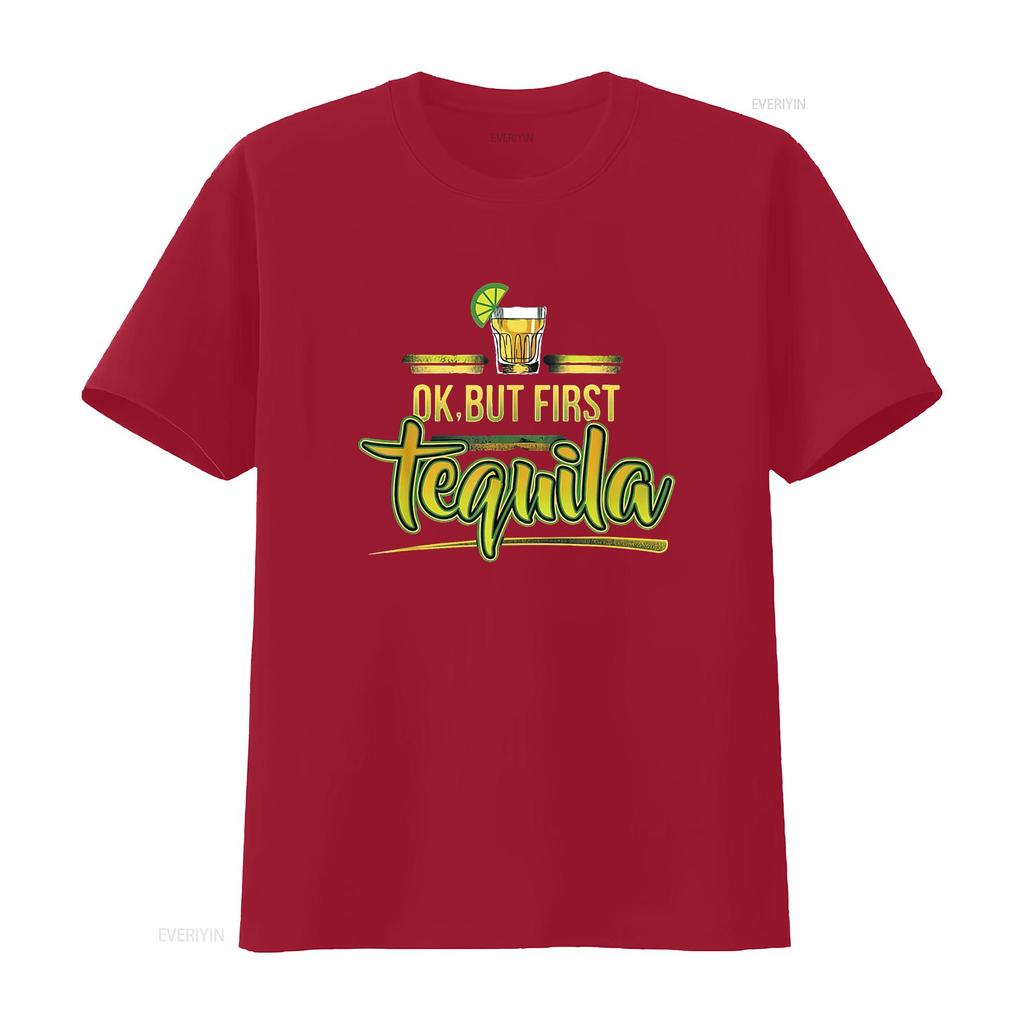 OK But First Tequila Mexican Party Shots Fun Weeke Women s  T Shirt with Trendy Prints Perfect for Summer vintage Washed