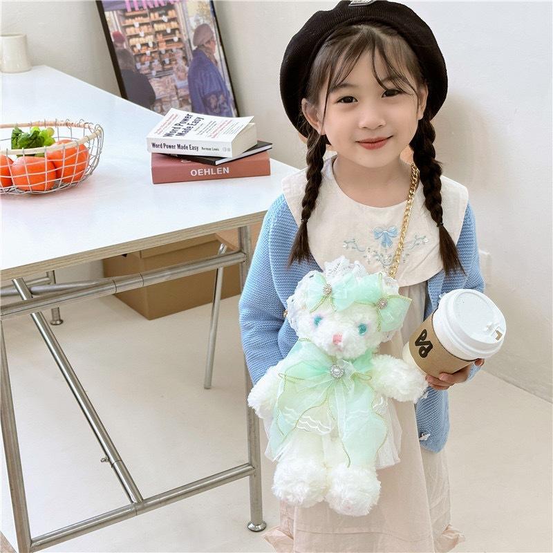 

Марлевая юбка сумка-мишка кукла девочка принцесса рюкзак кукольная цепочка 8 дюймов сумка-мешок милая детская сумка-мессенджер 30cm