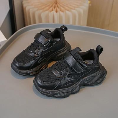 Students Sneakers Thick Soft Sole Trendy Children Running Shoe Solid Color Versatile 2024 New Fashion Kids Sports Shoes Non-slip