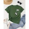 Panda printed round neck T-shirt, casual short sleeved women's clothing for spring and summer