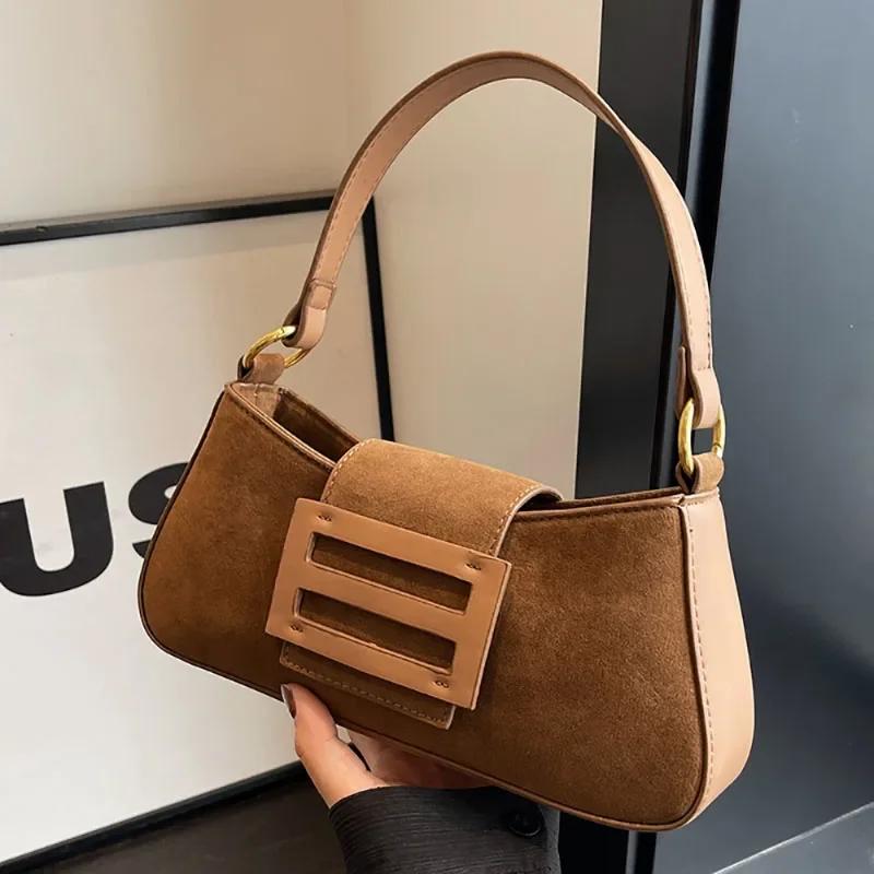 Vintage velvet armpit bag for ladies elegant monochromatic shoulder bag high-grade bag new design