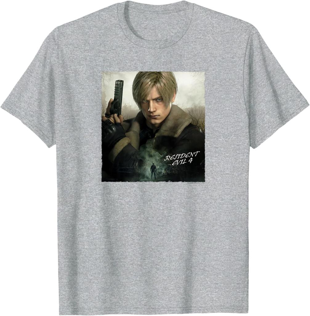 Resident Evil Leon TShirt Unisexs and Womens Summer Cotton Clothing Fashion Gaming Enthusiast Short Sleeve Tshirt Streetwear