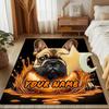 1PC Custom Name French Bulldog Splash Art Theme Floor Mat Ideal for Living Room, Game Rooms, Office, Bedroom,Floor Mat Playful Design