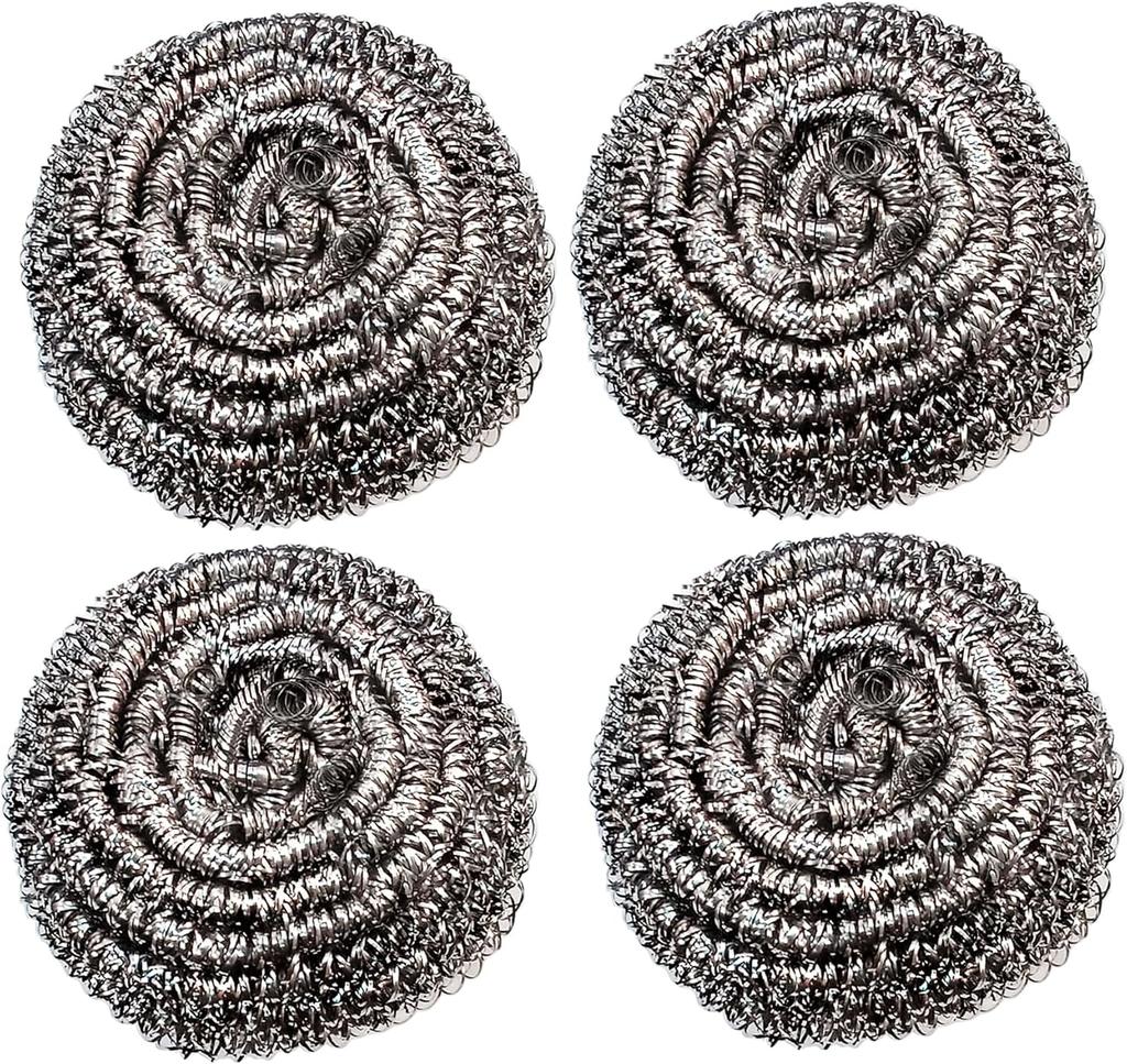 410 Stainless Steel Scouring Pads, 20 Pcs for Heavy Grease. 31x31cm, Bubbles Rich, Durable, Not for Non-Stick