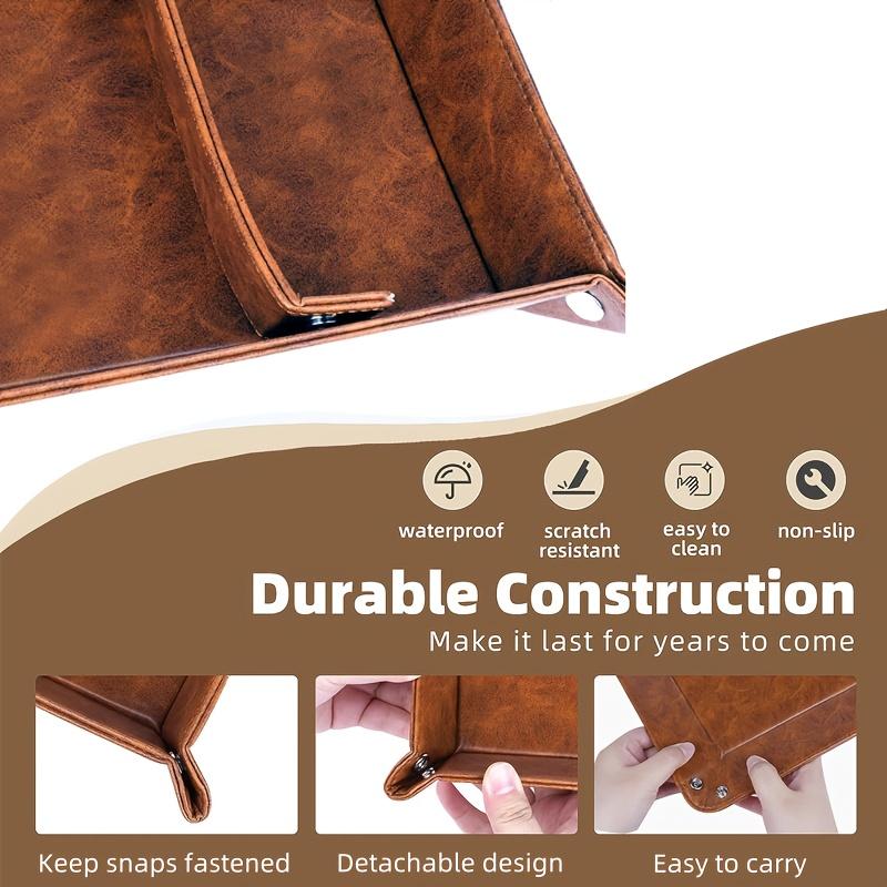 Vintage Faux Leather Storage Tray-Foldable&Portable Organizer for Watches,Desk & Drawer Organizer for Home Storage