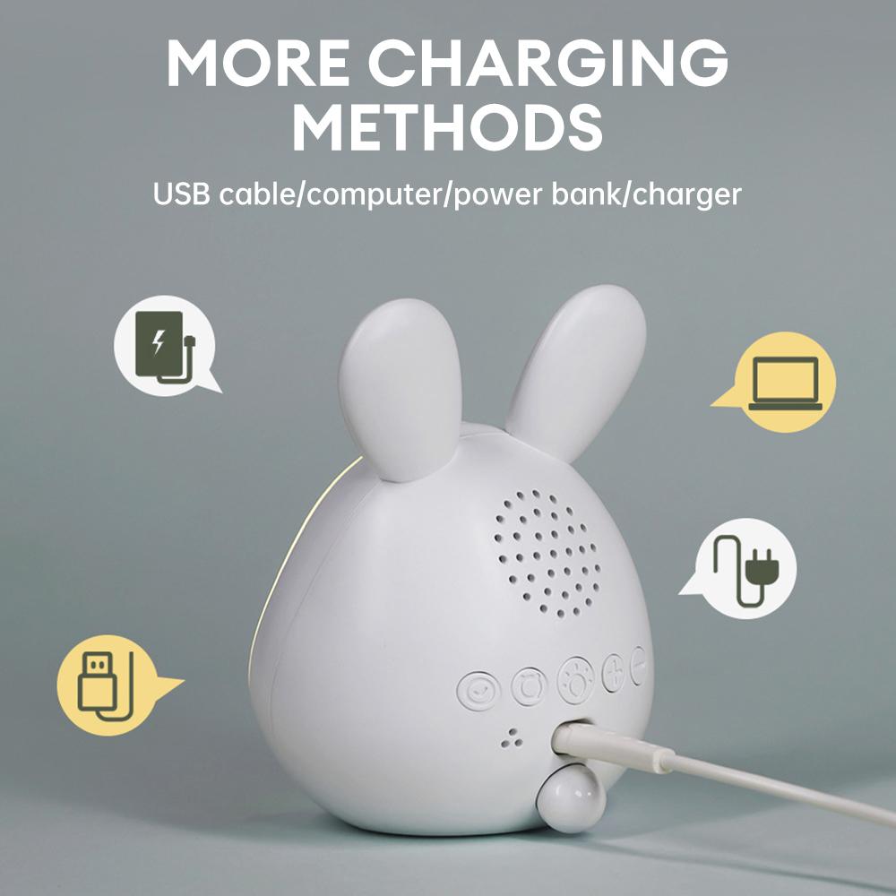 Niedlicher Kaninchen Wecker LED Digitaler Tischuhr mit Nachtlicht Studenten Lernuhr Wiederaufladbare Kinder Aufwachuhr