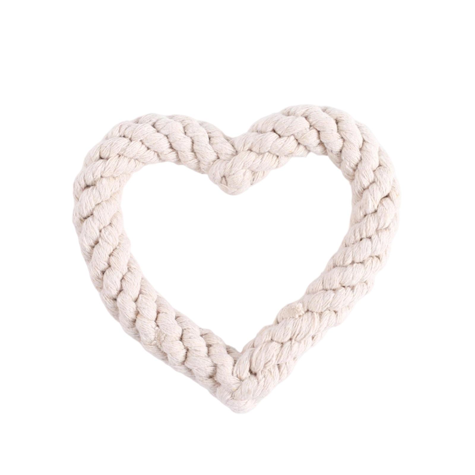 Heart Shaped Rope Pet Toys, Cotton Rope Valentine s Day Heart Shaped Dog Toys One Size