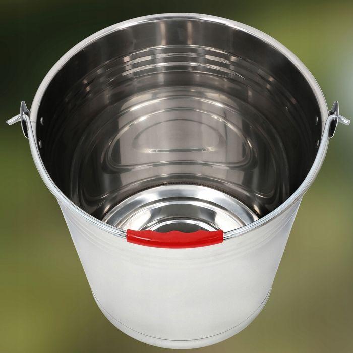 Seau à Cendre - Acier Inoxydable - 12 L - Argent - Seau de Maçon - pour Jardin - Cuisine - Chantier KOTARBAU