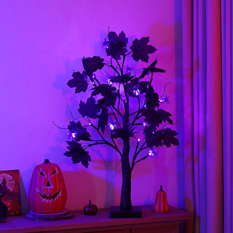 Cross-border New LED Halloween Birch Tree Pumpkin Ghost Eyeball-shaped Abstract Style Dimmable Lights; Glowing Lights