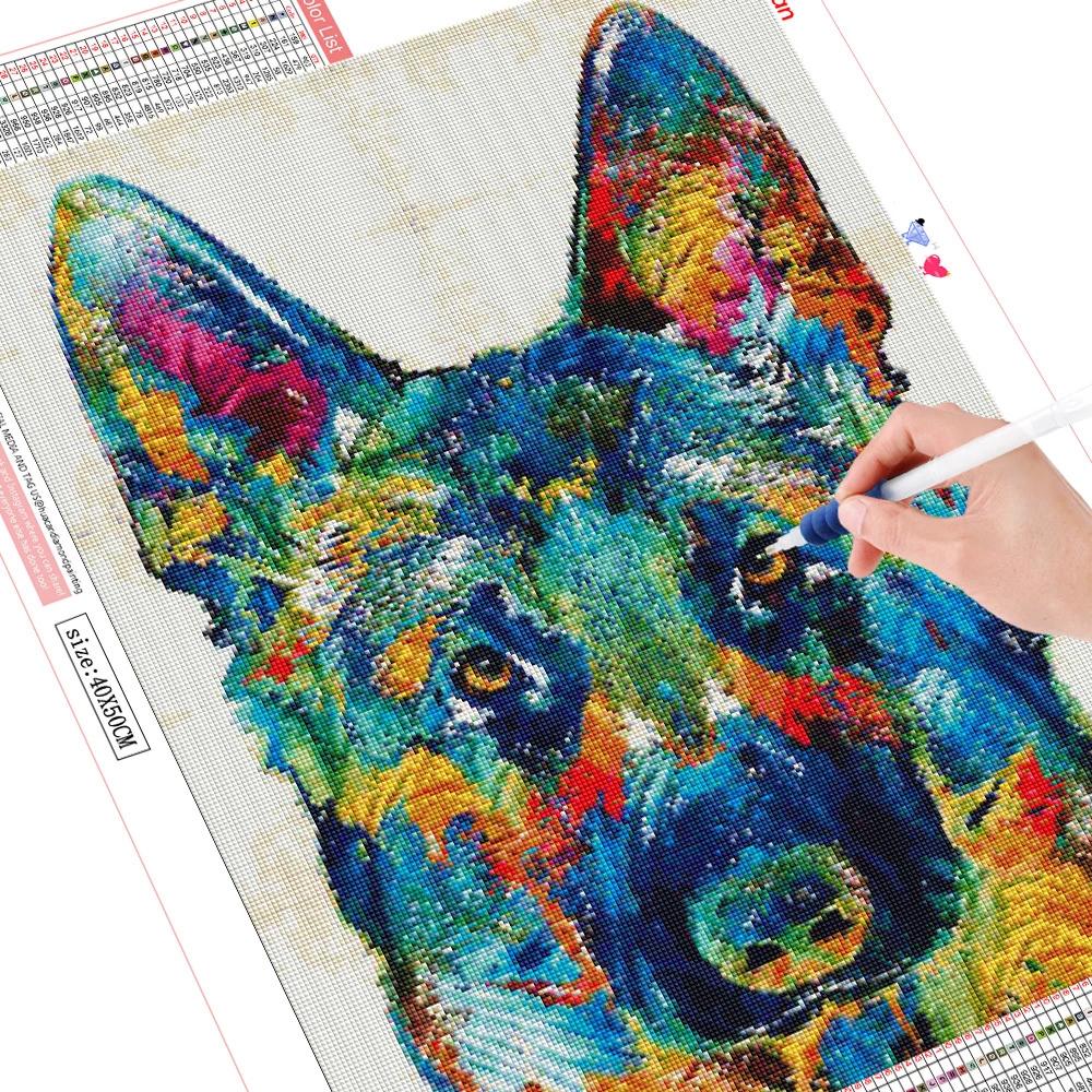 5D Diamant Stickerei Wolf Vollbohrer Quadrat Diamant Malerei Tier Diamant Mosaik Kreuzstich Dekor für Zuhause