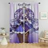 Blackout Curtains for Camera Genshin Impact Elegant Room Curtains 2 Pieces Partition Living Room Curtain Tulle for Bedroom Child