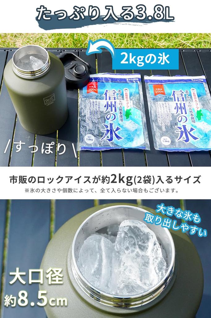FUTUREFOX Ice Container Jug Ice Container Camping Outdoor Gallon 1.9L/3.8L (1 (Approx. 3.8L))