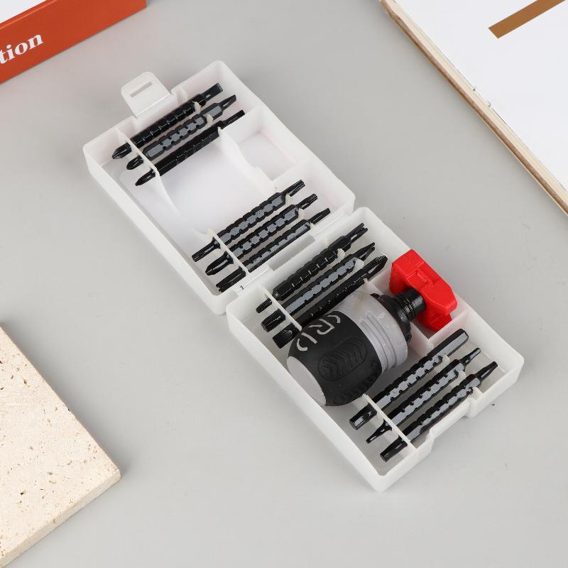 1Set Ratchet Screwdriver Set Short Shaped Radish Head High Hardness Labor-Saving Multi-Functional Dual-Purpose