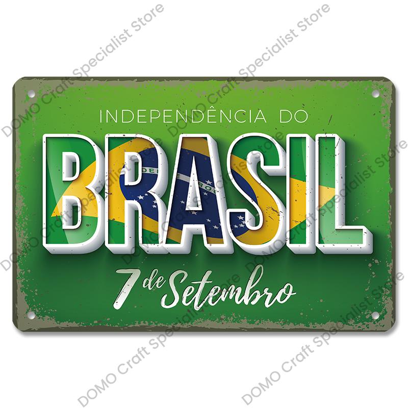 Brazil Travel Poster Country Flag Metal Tin Signs Retro Carnival Party Metal Plate Wall Decor For Bar Pub Club Home