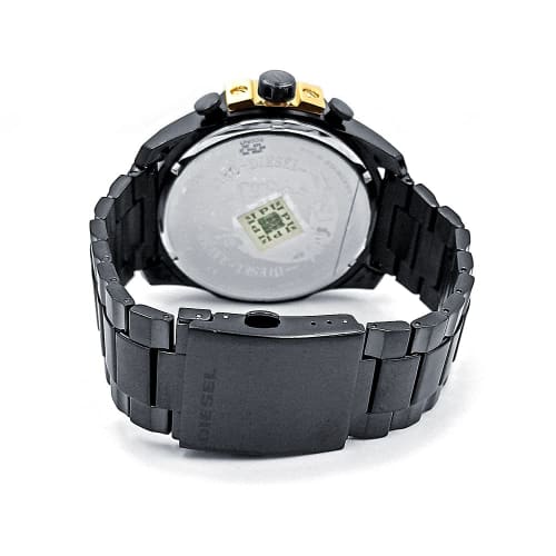 Diesel Mega Chief Quartz Chronograph Black Dial Black IP DZ4338 Men's Watch