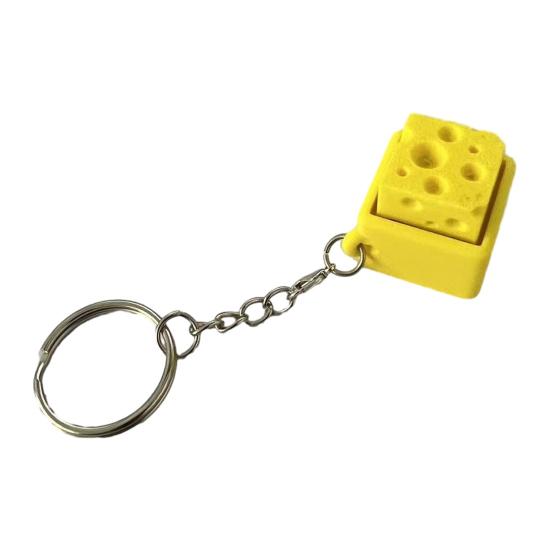 jijijing 3D Printed Cheese Clicker Toy, Stress Relief Finger Clicker, Pocket Size Push Button Fidget Keyboard Toy жёлтый