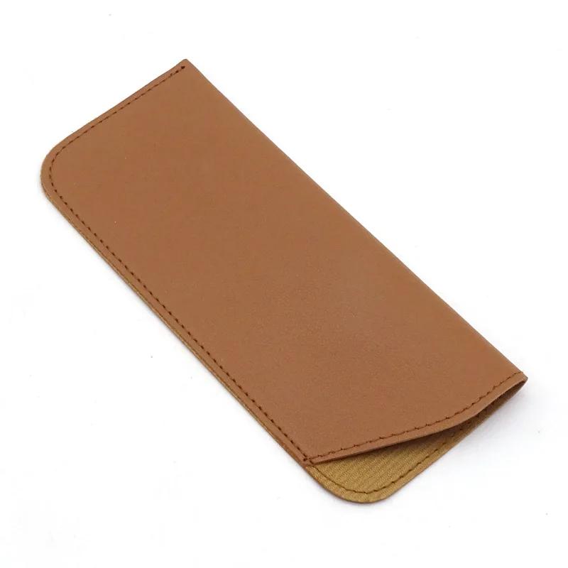 Custodia per occhiali da sole in pelle di colore puro Custodia per occhiali da lettura Custodia morbida in pelle PU Borsa per occhiali Tasca protettiva per occhiali
