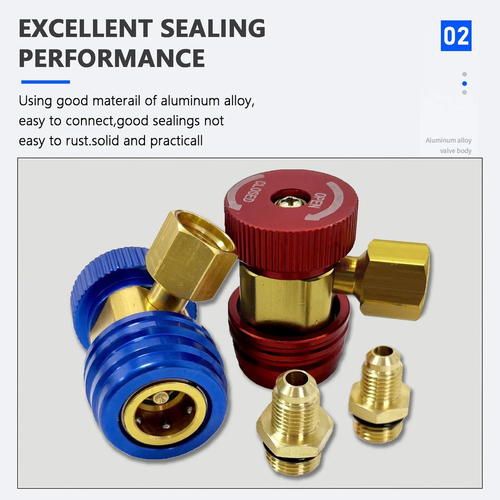 R134A/R1234YF A/C AC Compressor R-134A Manual Quick Coupler Adapter Air Condition 1/4 SAE Connectors Accessories