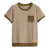 Summer Stripe Short-Sleeve T-Shirt for Middle-Aged Women - Casual & Youthful Style