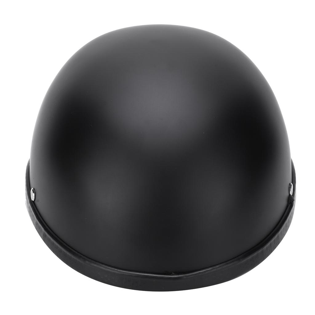 Motorcycle Low Profile Half Face Helmet Skull Cap Matte Black (M)