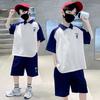Boys Fashion Set 2025 Summer Children's Handsome Sports Embroidered POLO Shirt Two-piece Set
