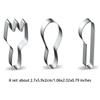 3pcs Lovely Teeth Shape Stainless Steel Cookie Cutter Cake Decorating Tools Fondant Mould Pastry Biscuits Baking Accessories